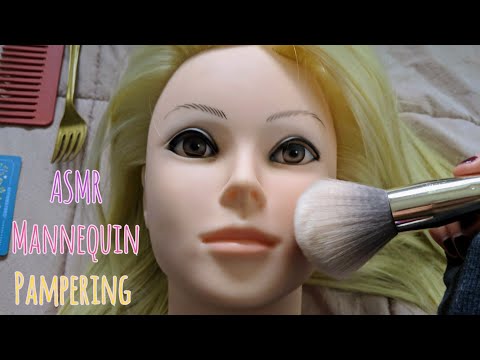 ASMR Mannequin Face Tracing and Pampering 💕 (Mouth Sounds and Whisper)