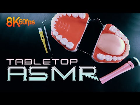TABLETOP ASMR SERIES 👄 TEETH CLEANING with Motorized Brush, Dental Tools // 8K60fps