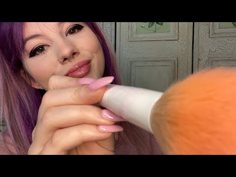 ASMR BRUSHING YOU💜 & Follow My Instructions (up close personal attention)