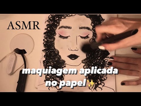 (ASMR) maquiagem aplicada no papel 💕