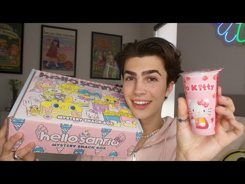 ASMR- Hello Kitty Sanrio Mystery Snack Box Unboxing!