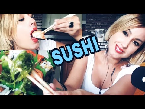 ASMR COMIENDO SUSHI//EATING and MOUTH SOUNDS + SUSURROS