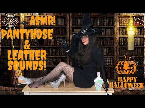 ASMR English & Spanish Witch/Dominatrix Roleplay- Pantyhose & Leather Sounds!!!