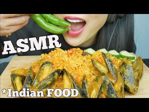 ASMR Vegetable BIRYANI + CURRIED MUSSELS *Indian FOOD (EATING SOUNDS) NO TALKING | SAS-ASMR