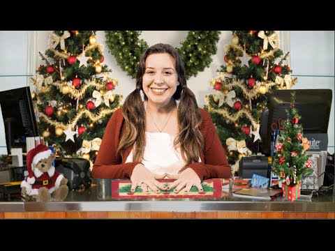 ASMR: Christmas Shop Role Play (crinkling) (Soft Speech) (Lip Smacking)