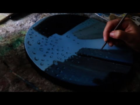 ASMR Acrylic Painting Rain Drops (no talking)