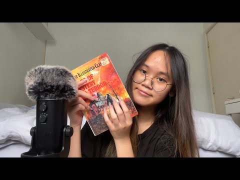 ASMR pure book tapping with rain sounds