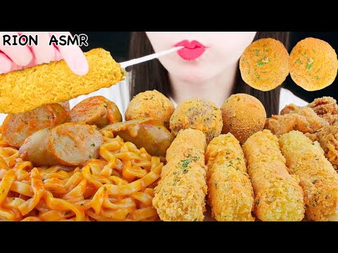 【ASMR】CHEESE BALL,CHEESE STICK,FRIED CHICKEN,CARBO FIRE NOODLE  MUKBANG 먹방 EATING SOUNDS NO TALKING