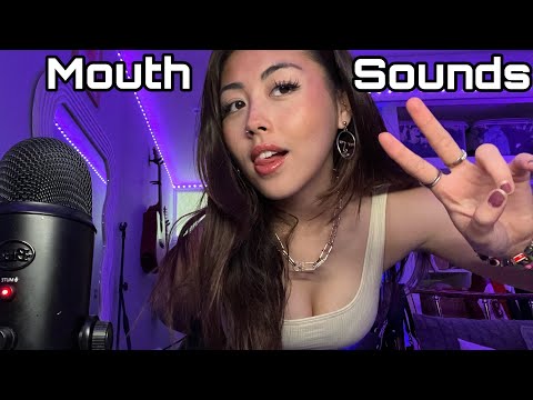 ASMR mouth Sounds with hand movements SUPER TINGLY!!✨ (spit painting, tongue clicking…)