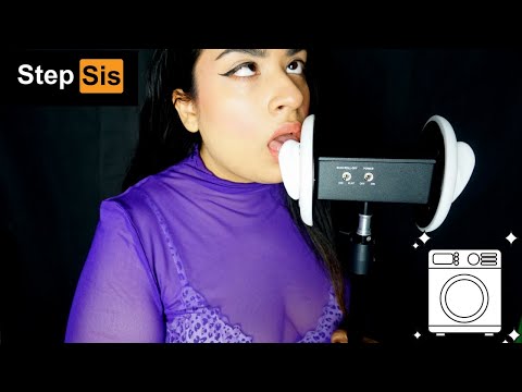 ASMR Step Sis Ear Eating | Licking | Fluttering | Mouth Sounds Echo | Bloopers
