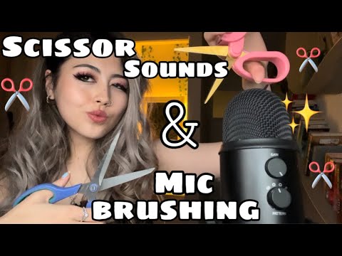 ASMR tingly scissor sounds ✂️ & mic brushing 🎙✨ (Custom for Josh) 💤