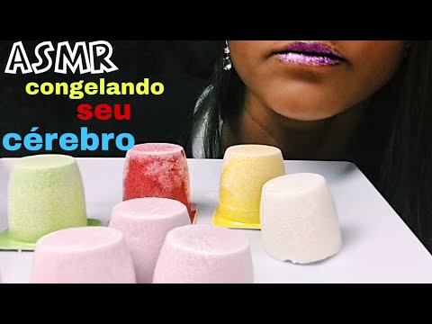 ASMR ( curto ) mastigação COMENDO DANONE CONGELADO ( eating sounds) 🎙️