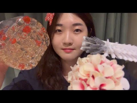 ASMR 🌈 Trigger with KOREA MART ITEM 🛒 / visual tingle , tapping , scratching