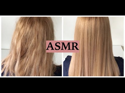 ASMR Brushing & Straightening My Friend's Hair (Relaxing Hair Play, Spraying Sounds, No Talking)