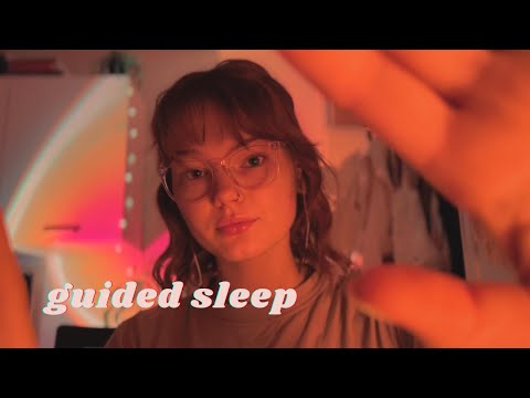 ASMR guiding you to sleep (visualization, affirmations) (whispers hand movements, train sound)
