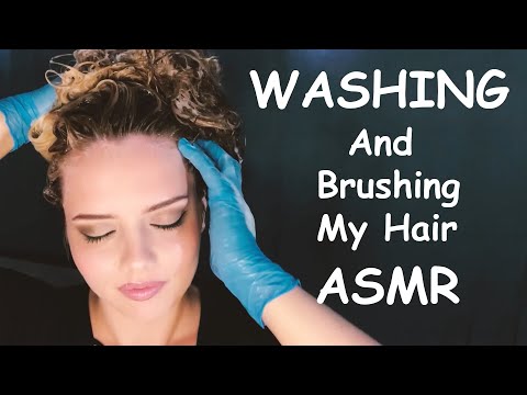 Finally ASMR Hair Washing Video. Brushing and Head Massage With Oil. Latex Gloves