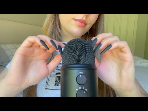 Mic Scratching with the Back of LONG NAILS Pt. 4 | ASMR
