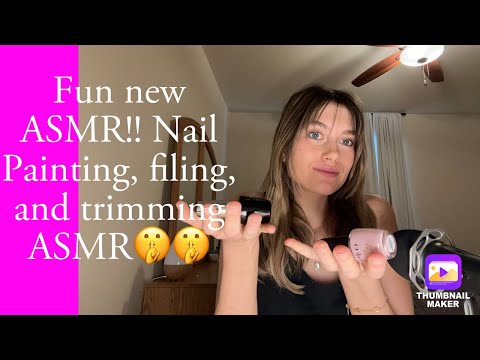 Nail painting ASMR! Nail filing, whispering, nail clipping, and more💅