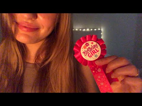 ASMR BDAY HAUL!! whispering, fabric scratching, tapping, visual triggers +