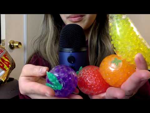 ASMR - Squishy fruits + squeezing and tapping
