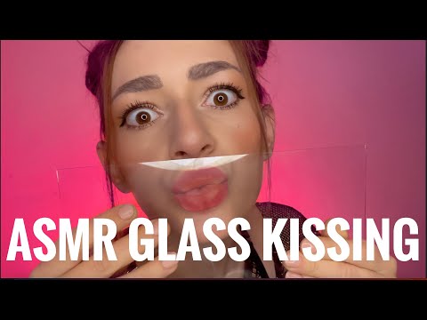 ASMR💋 KISSING WITH GLASS 🔎  #kisses #asmr #tapping #mouthsounds #relax #sleep #kiss #kissesforyou