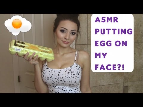 ASMR PUTTING EGG ON MY FACE?! (Ear to Ear Binaural Whispering, Repeating Words)