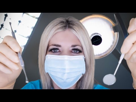 ASMR Gentle Dental Exam - Checkup of Teeth and Gums (Latex Gloves/Apron/Suction/Keyboard Clicks)