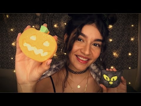 ASMR Cozy Lush Haul 🎃 (Lots Of Triggers, Tapping, Fizzy Sounds, Fire Crackling, Lid Sounds)