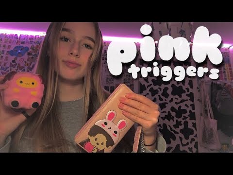ASMR pink triggers | tapping on only pink items