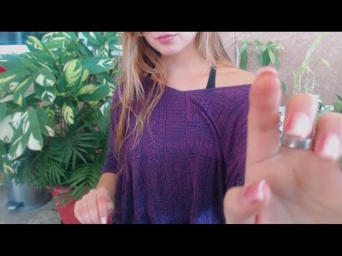 ASMR: Hand Movements and Face Touching ft. Garden sounds