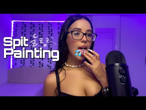 ASMR - 1H INTENSE SPIT PAINTING YOUR FACE 👄💦 | 1h wet mouth sounds