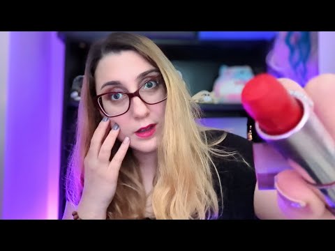 ASMR Fast and Aggressive Makeup Roleplay (extended lipstick rattling) (emily custom)
