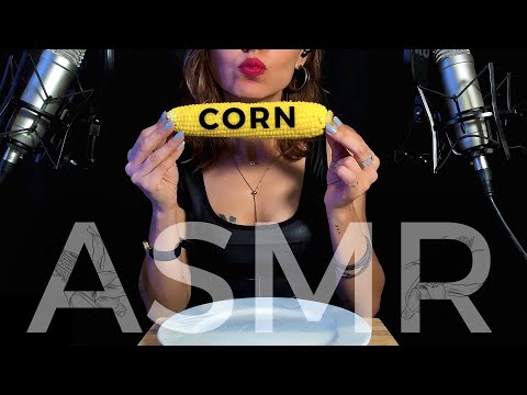 ASMR Mukbang🌽 Corn Eating & Wet Corncob Rubbing Sounds (No Talking)