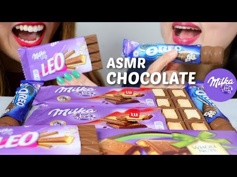 ASMR MILKA CHOCOLATE PARTY 초콜릿 리얼사운드 먹방 チョコレートcoklat चॉकलेट | Kim&Liz ASMR