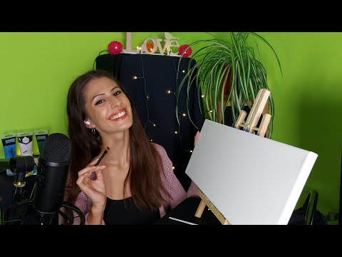 ASMR Painting on a Canvas+Chewing a gum 2|Brushing sounds,Mouth Sounds| АСМР на Български език|