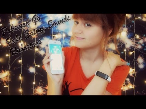 ASMR Fake Eating Sounds, Mouth Sounds, Pokemon Go, Unboxing Silver Play Button, Other Goodies!