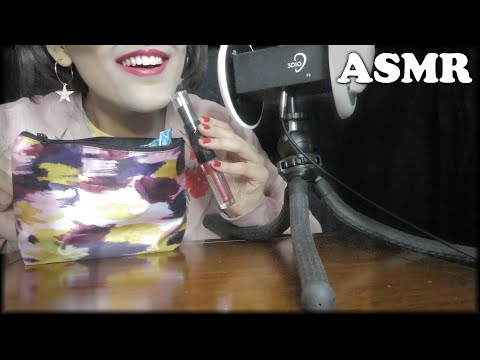 ASMR Tapping On Makeup 🖤 (Mouth Sounds)✨ (3DIO MIC)💄