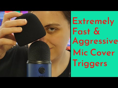 ASMR WARNING Extremely Fast & Aggressive Mic Cover Triggers - Mic Swirling, Pumping, Twisting & More
