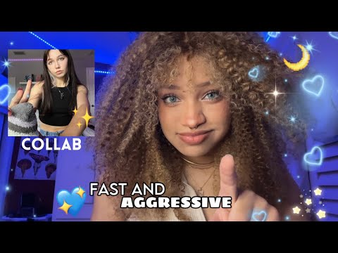 Fast and Aggressive ASMR🌙 ft. @ssageasmrr Mic Triggers, Hand Sounds, Fabric Scratching, whispers