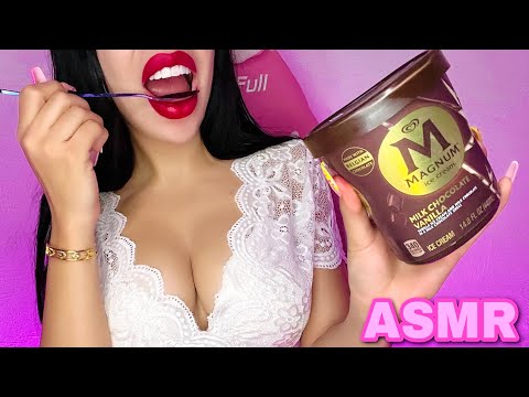 ASMR C0MIENDO HELADO MAGNUM- M0UTH S0UNDS- TAPPING SOUNDS