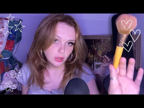 ASMR | Brushing Your Face and Relaxing Whispers