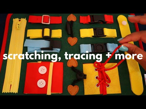 ASMR | Scratching, Tracing and Tapping Buttons, Buckles, Zipper + More with Some Whispering