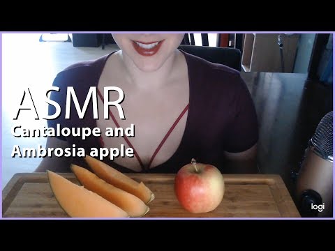 ASMR Crunchy and Juicy Cantaloupe and Apple!