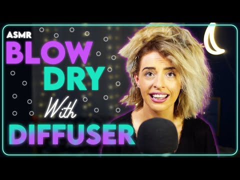 [ASMR] Blowdrying hair with a Diffuser / Hair Styling / Hair Diffuser !!