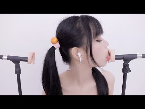 🥰晓美-ASMR 口腔音 舔耳 弹舌音 按摩 喘息 ｜4k Wheezing oral sound licking ear playing tongue sound silk stockings