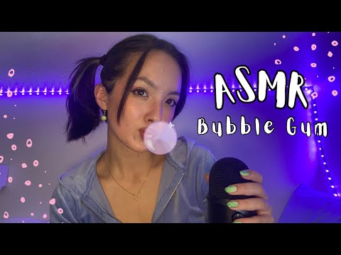 Bubble Yum Gum Chewing ASMR - mouth sounds (wet and dry) + bubble popping. Happy Spring! 🐣🌷🍯🍞
