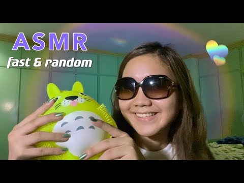 ASMR | mouth sounds, trigger words, rambles, ball tapping/squishing 🎄❤️💚 | fast & random