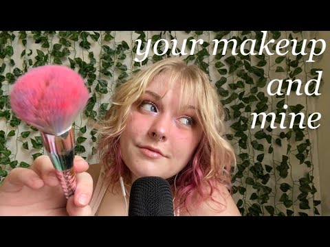ASMR doing your makeup and mine! rambling, mouth sounds, personal attention