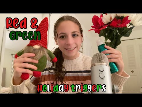 ASMR Red and Green Holiday Triggers 🎄