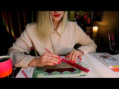 ASMR 📓 Flipping Pages & Taking Notes ✏️ Paper Sounds 📖 Unintelligible Whispers